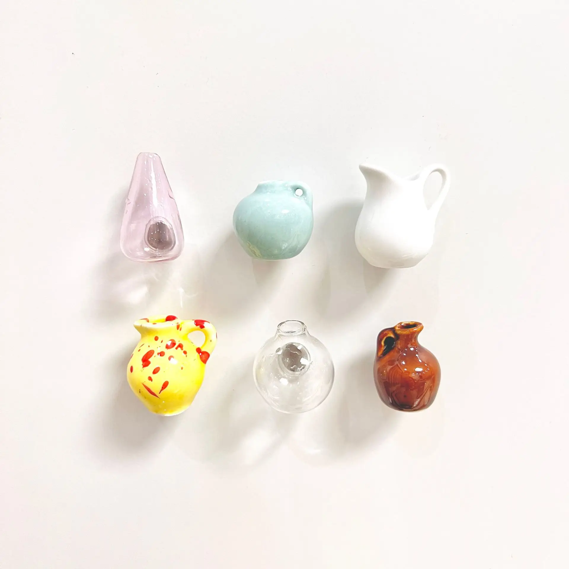 Small Fridge Magnet Decoration Mini Ceramic Vase Micro Landscape Ornament fridge cute magnets place flower arrangements