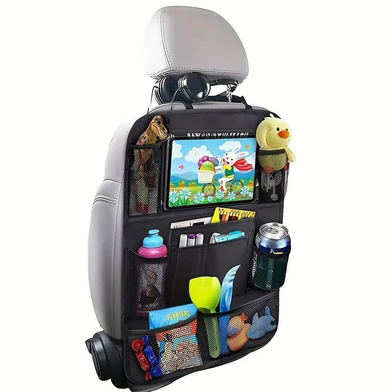 Wodoodporny Organizer Samochodowy na Tylny Fotel – Ochrona Siedzenia + Dużo Kieszeni na Zabawki i Akcesoria | Kick Proof | Uniwersalny Car Seat Organizer